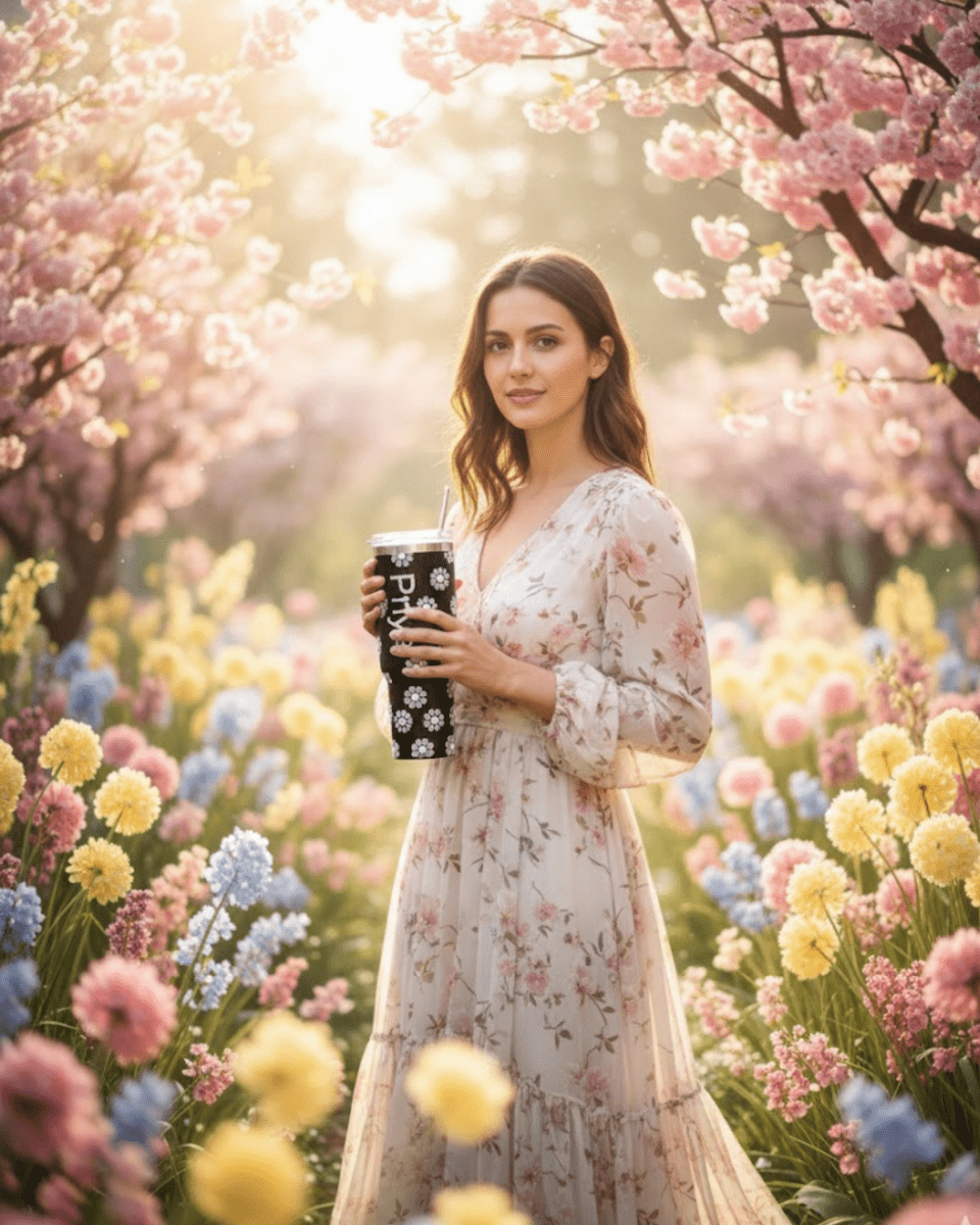 Victorian Bloom Handmade Rhinestone Customized Name Tumbler - Rare Owl