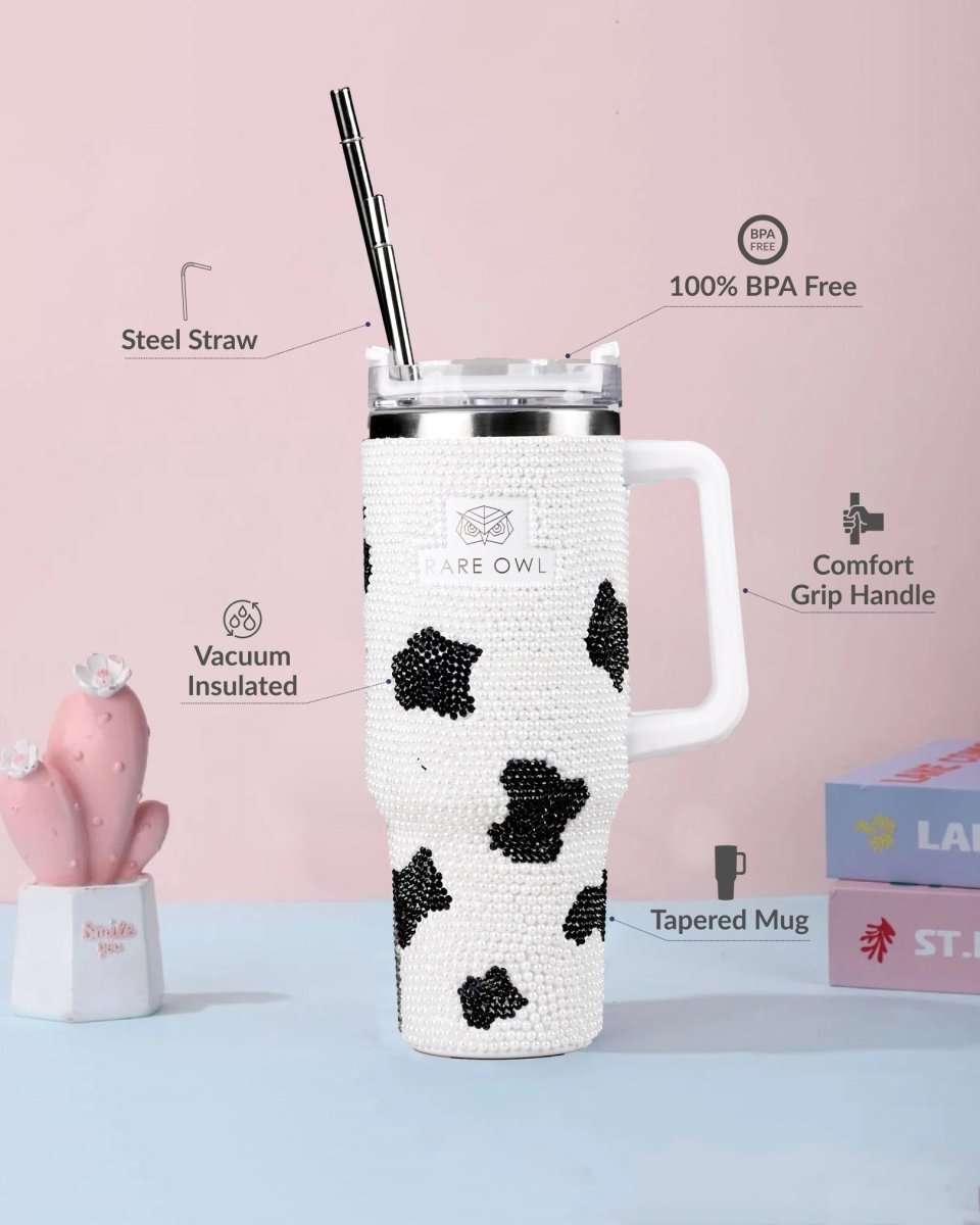 Wild Sip Handmade Rhinestone Customized Name Tumbler - Rare Owl