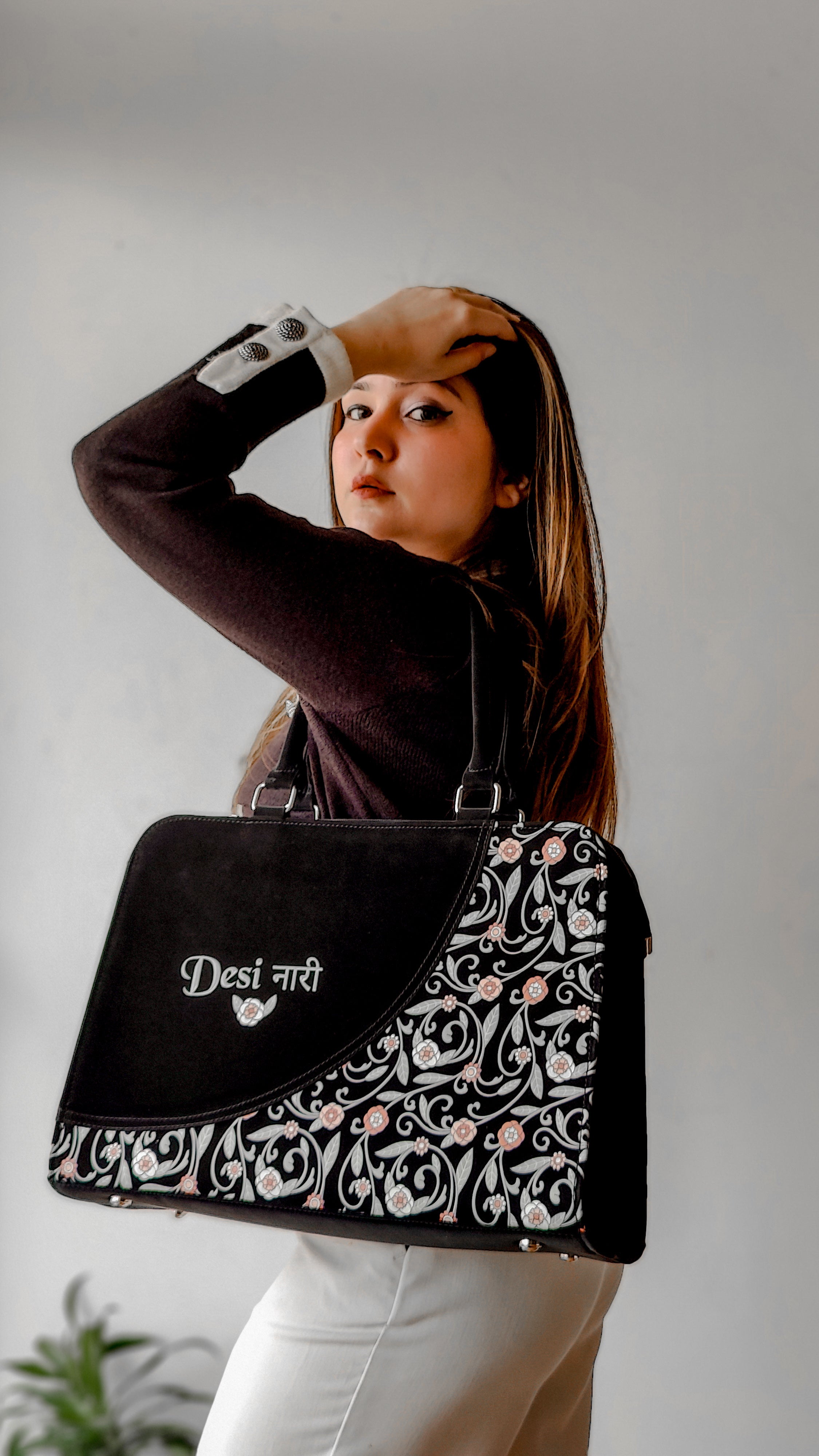 Leafy Serenity Customized Name Tote Bag for Women | Rare Curve