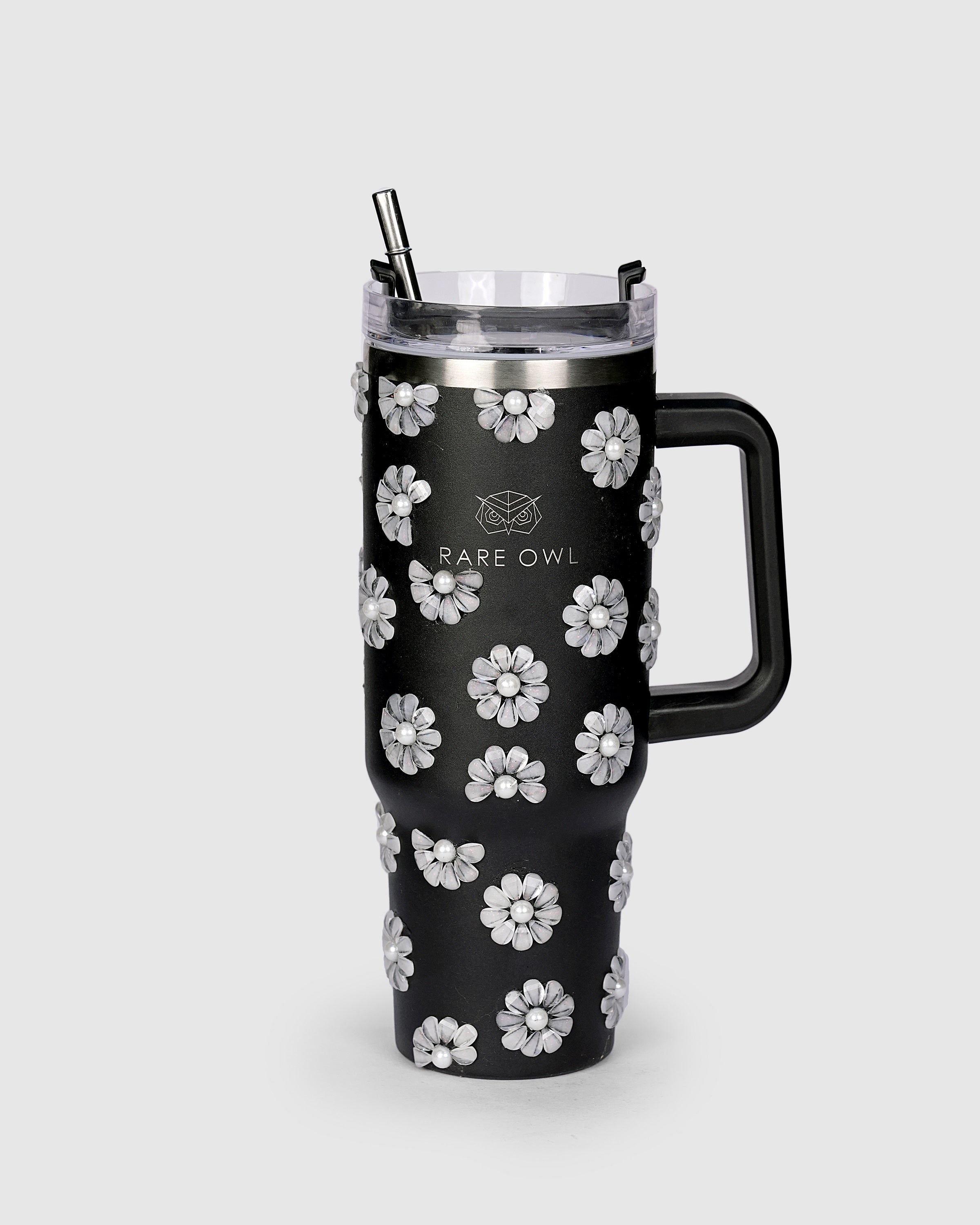 Victorian Bloom Handmade Rhinestone Customized Name Tumbler