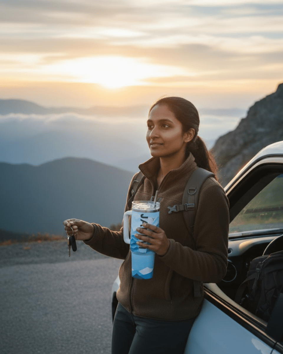 Arctic Glacier 3D Hand Painted Customized Name Tumbler - Rare Owl