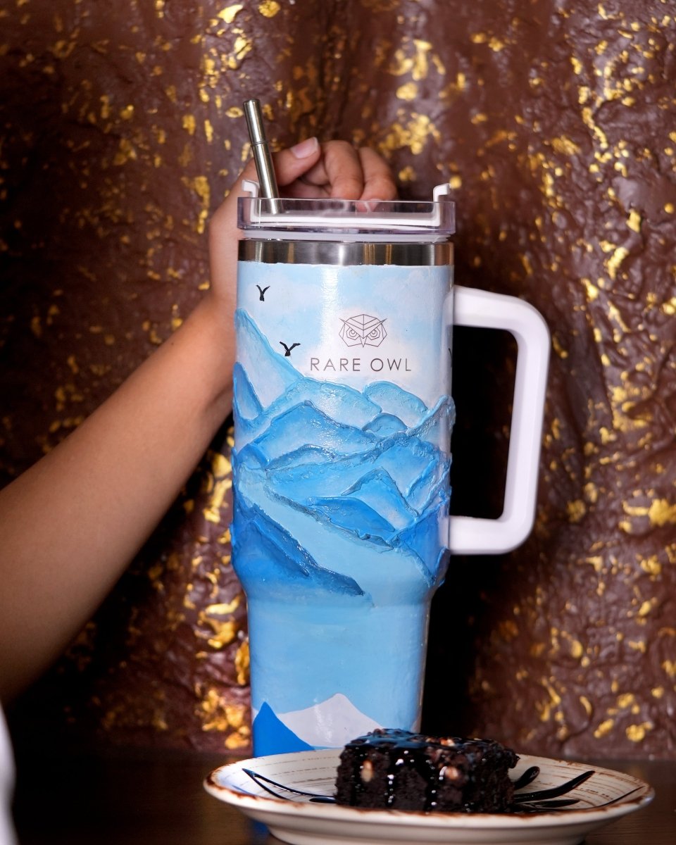 Arctic Glacier 3D Hand Painted Customized Name Tumbler - Rare Owl