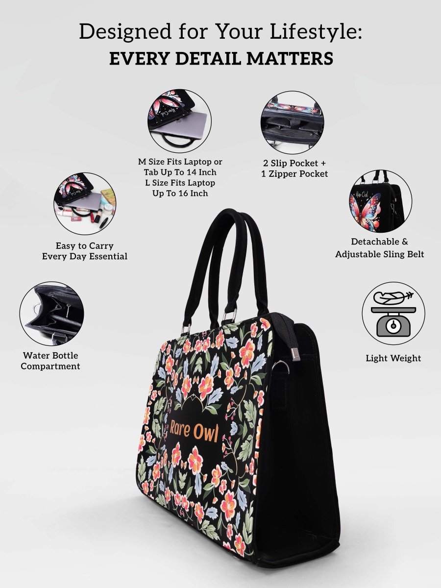 Blooming Art Customized Tote Bag for Women | Rare Canvas - Rare Owl