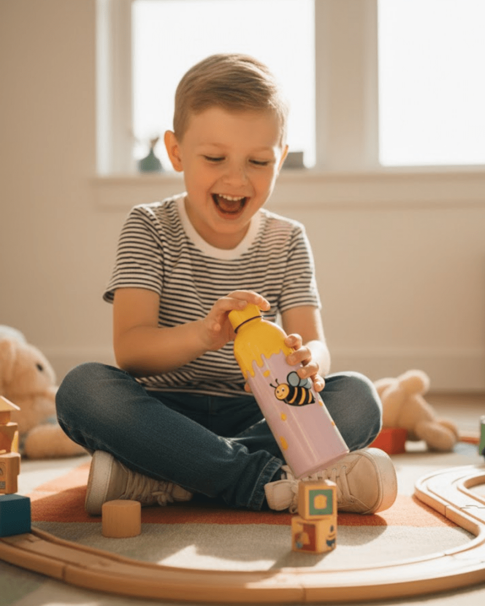 Bumble Bee Inspired Customized 3D Hand Painted Kids Bottle – 500ml - Rare Owl