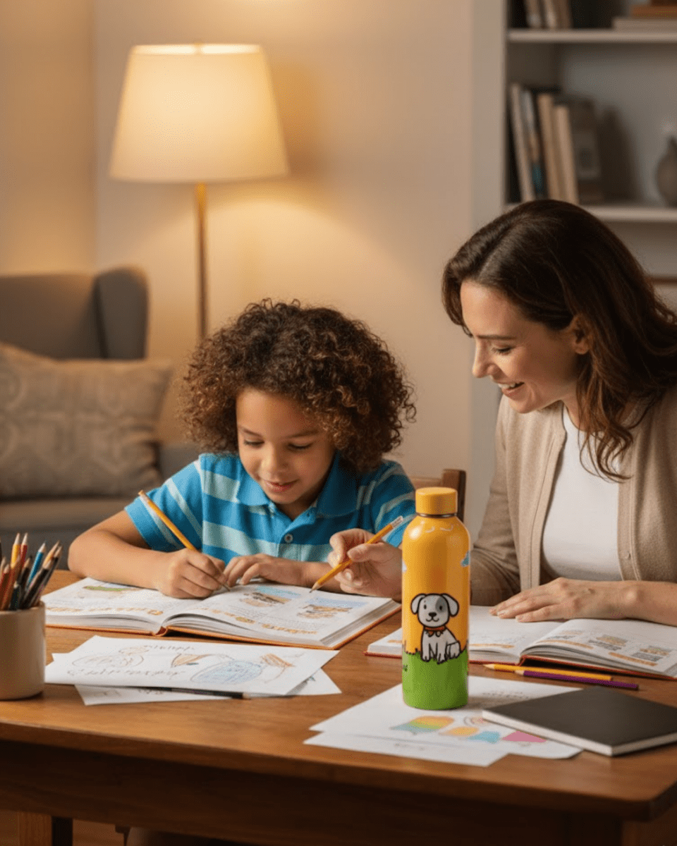 Cute Puppy Inspired Customized 3D Hand Painted Kids Bottle – 500ml - Rare Owl