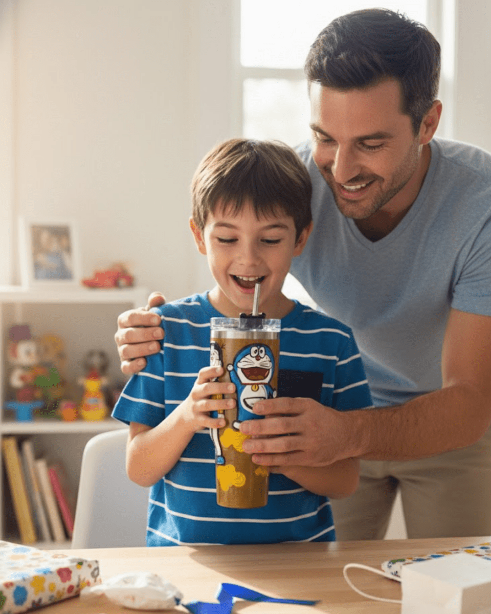 Doraemon Explorer 3D Hand Painted Customized Name Tumbler - Rare Owl