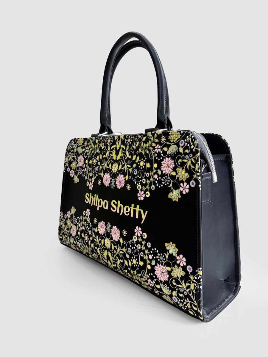 Floral Sonata Customized Name Tote Bag for Women | Rare Canvas - Rare Owl
