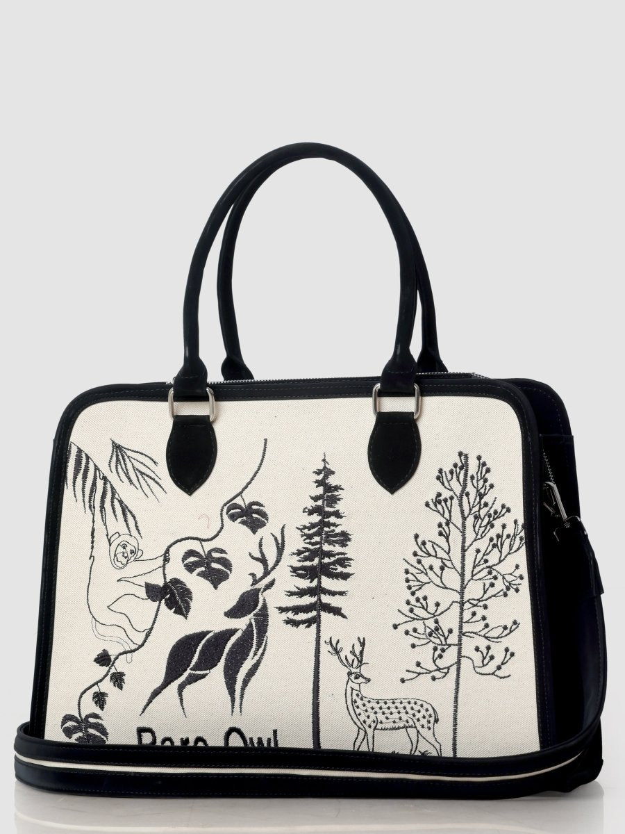 Forest Reverie Customized Embroidery Tote Bag - Rare Owl