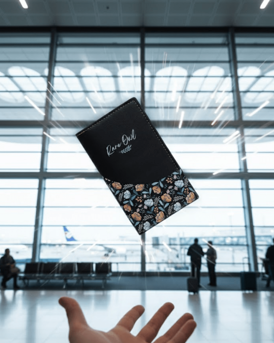 Garden Symphony Customized Name Passport Cover - Rare Owl