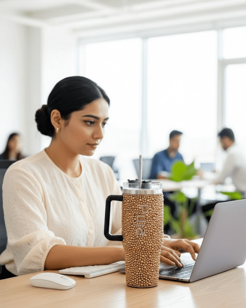 Golden Luxe Handmade Rhinestone Customized Name Tumbler - Rare Owl