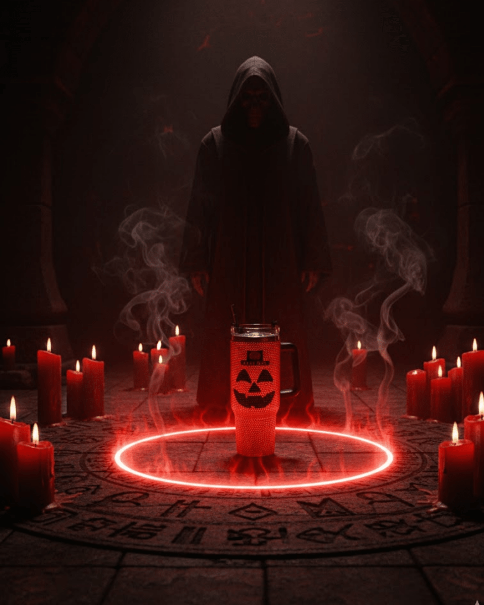 Halloween Glow Handmade Rhinestone Customized Name Tumbler - Rare Owl