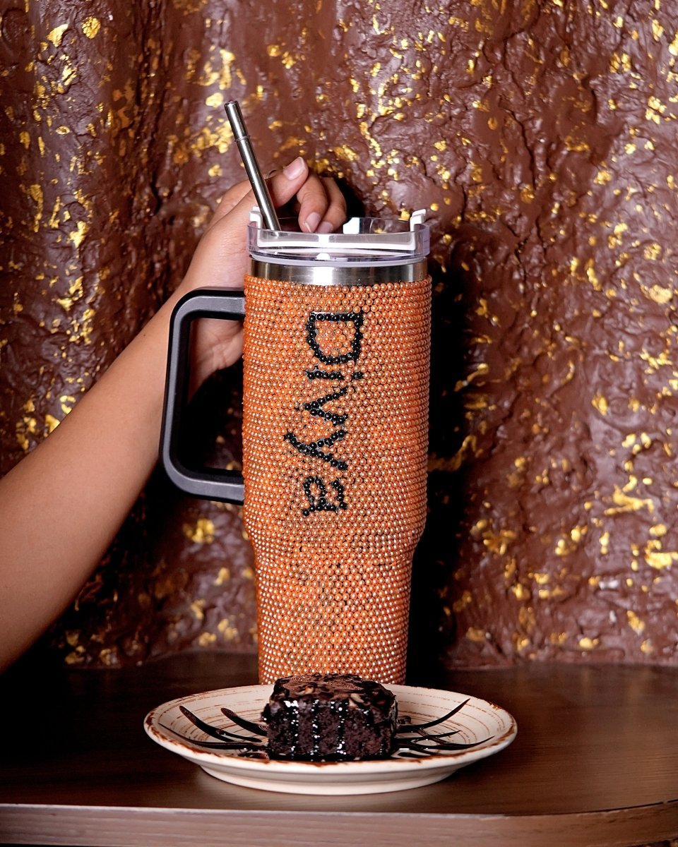 Halloween Glow Handmade Rhinestone Customized Name Tumbler - Rare Owl