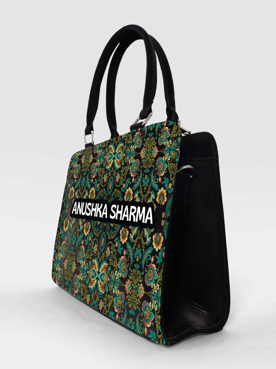 Kundan Brocade Customized Name Tote Bag for Women | Rare Canvas - Rare Owl