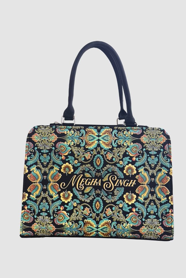 Kundan Brocade Customized Name Tote Bag for Women | Rare Canvas - Rare Owl