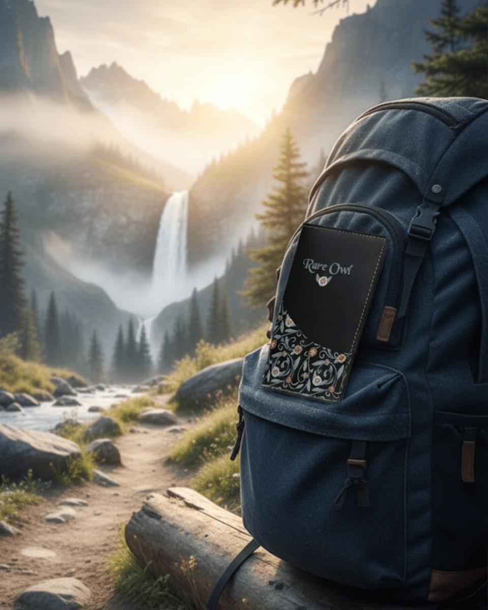 Leafy Serenity Customized Name Passport Cover - Rare Owl