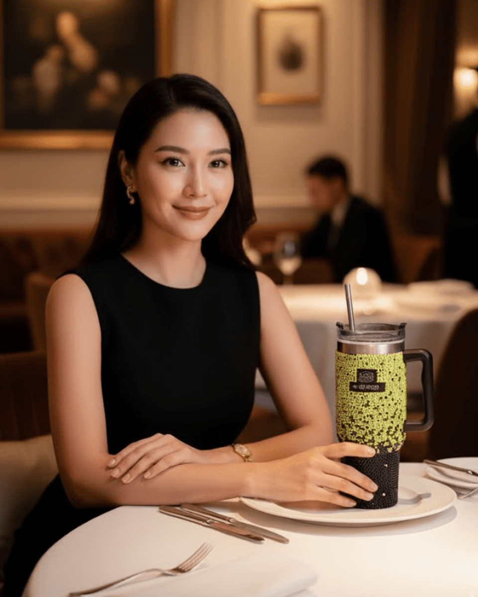 Neon Night Handmade Rhinestone Customized Name Tumbler - Rare Owl