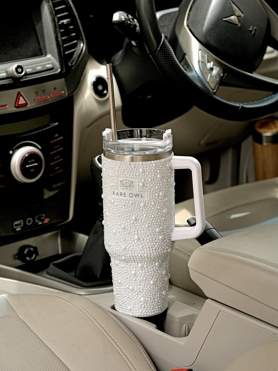 Pearl White Customized Tumbler - Rare Owl