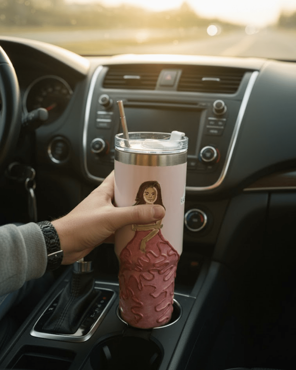 Pink Princess 3D Hand Painted Customized Name Tumbler - Rare Owl