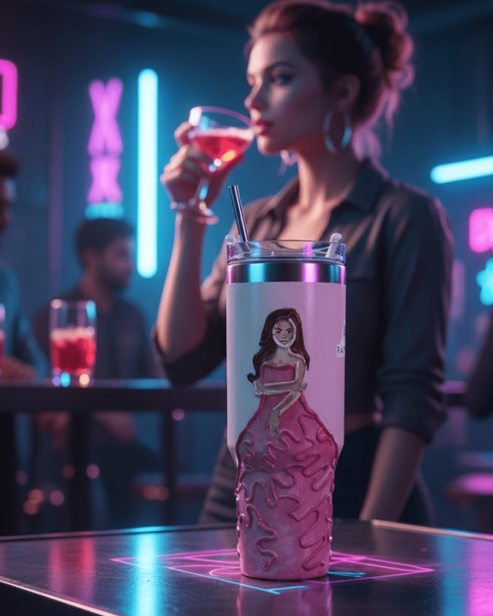 Pink Princess 3D Hand Painted Customized Name Tumbler - Rare Owl