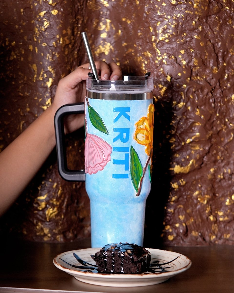 Spring Bloom 3D Hand Painted Customized Name Tumbler - Rare Owl