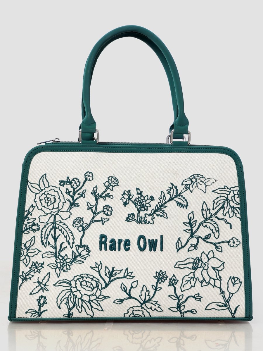 Verdant Grace Customized Embroidery Tote Bag - Rare Owl