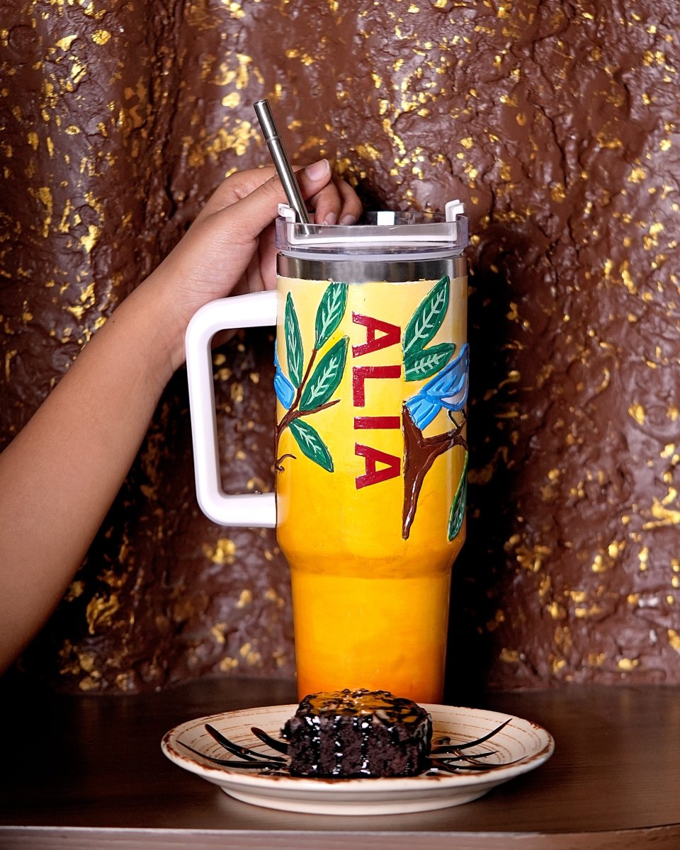 Vibrant Canopy 3D Hand Painted Customized Name Tumbler - Rare Owl